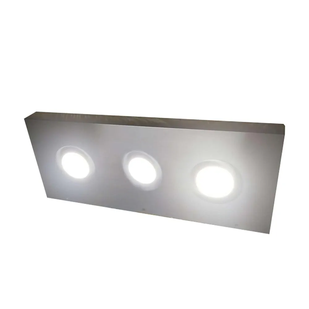 72"x10"x2.5" (cm.182.9x25.4x6.4) brushed stainless floating shelf with 3 LED lights