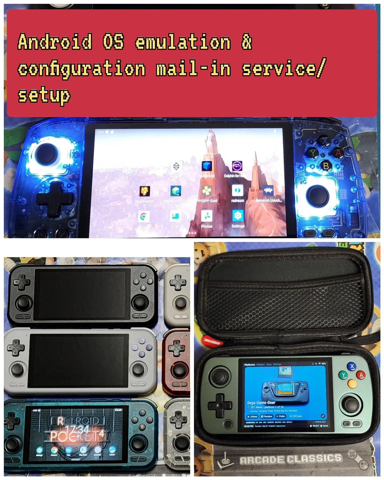 Android OS handheld configuration & setup service, Anbernic, Retroid Pocket, AYN, Odin, all Android Gaming Devices Tablets or Phones