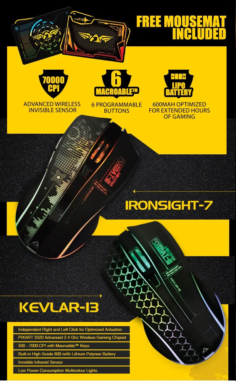 Armaggeddon Wireless Gaming Mouse Foxbat 3 Ironsight7 Pro