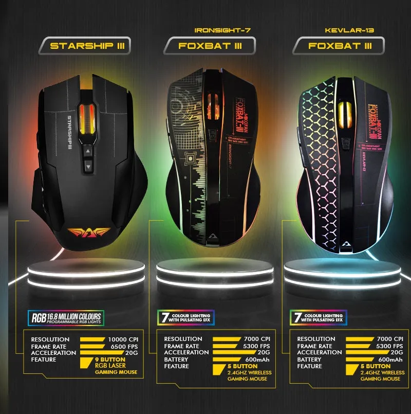 Armaggeddon Wireless Gaming Mouse Foxbat 3 Ironsight7 Pro