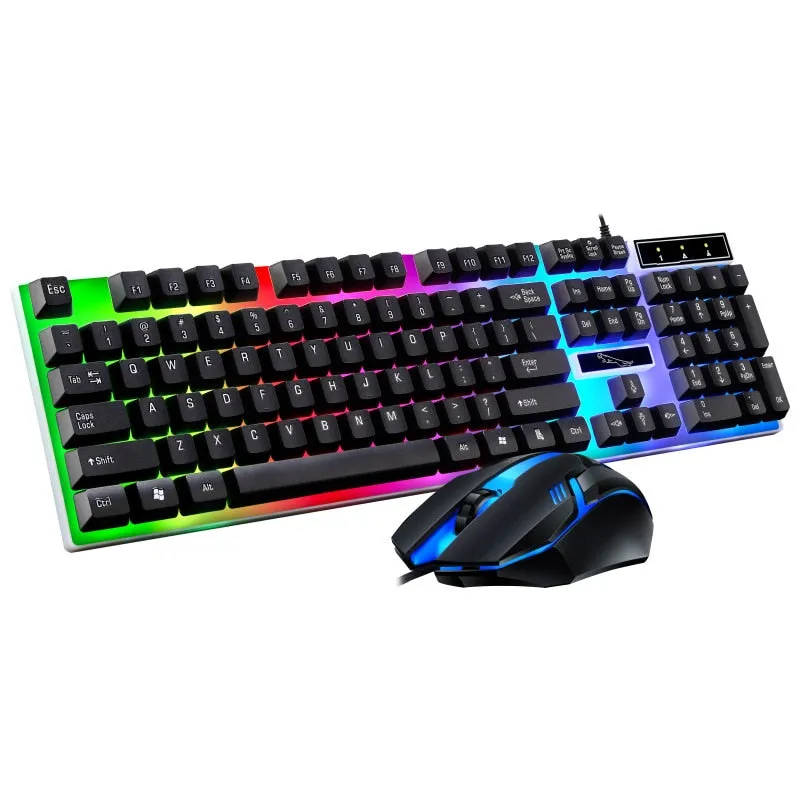 Colorful LED Lights Wired Keyboard