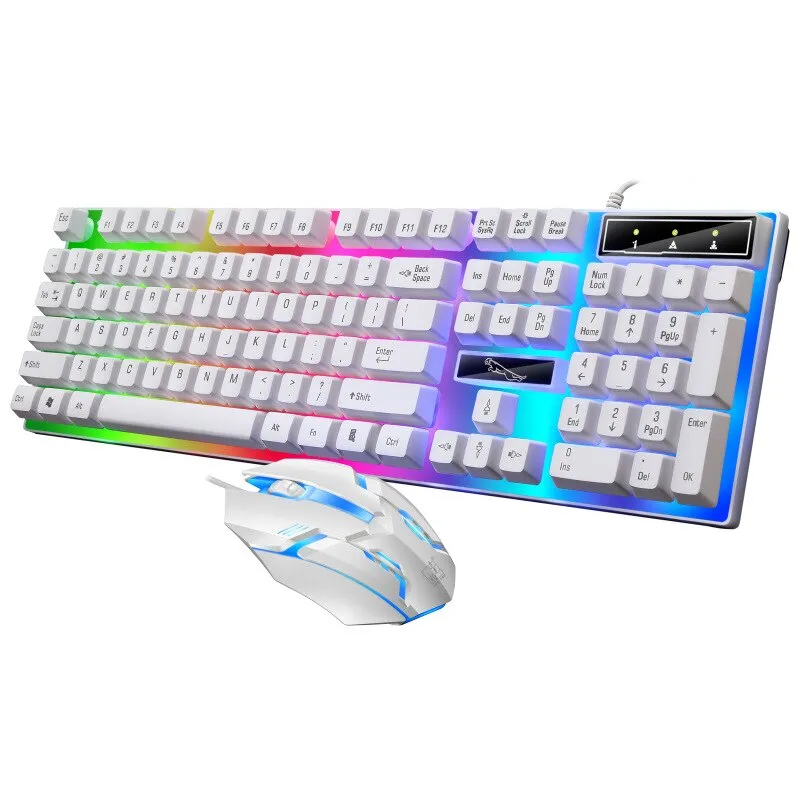 Colorful LED Lights Wired Keyboard