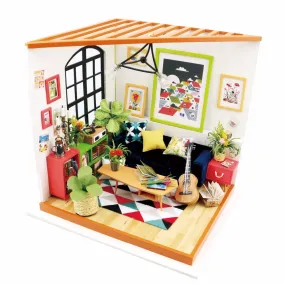 DIY Locus Sitting Room with Furniture   Miniature Wooden Doll House   DG106