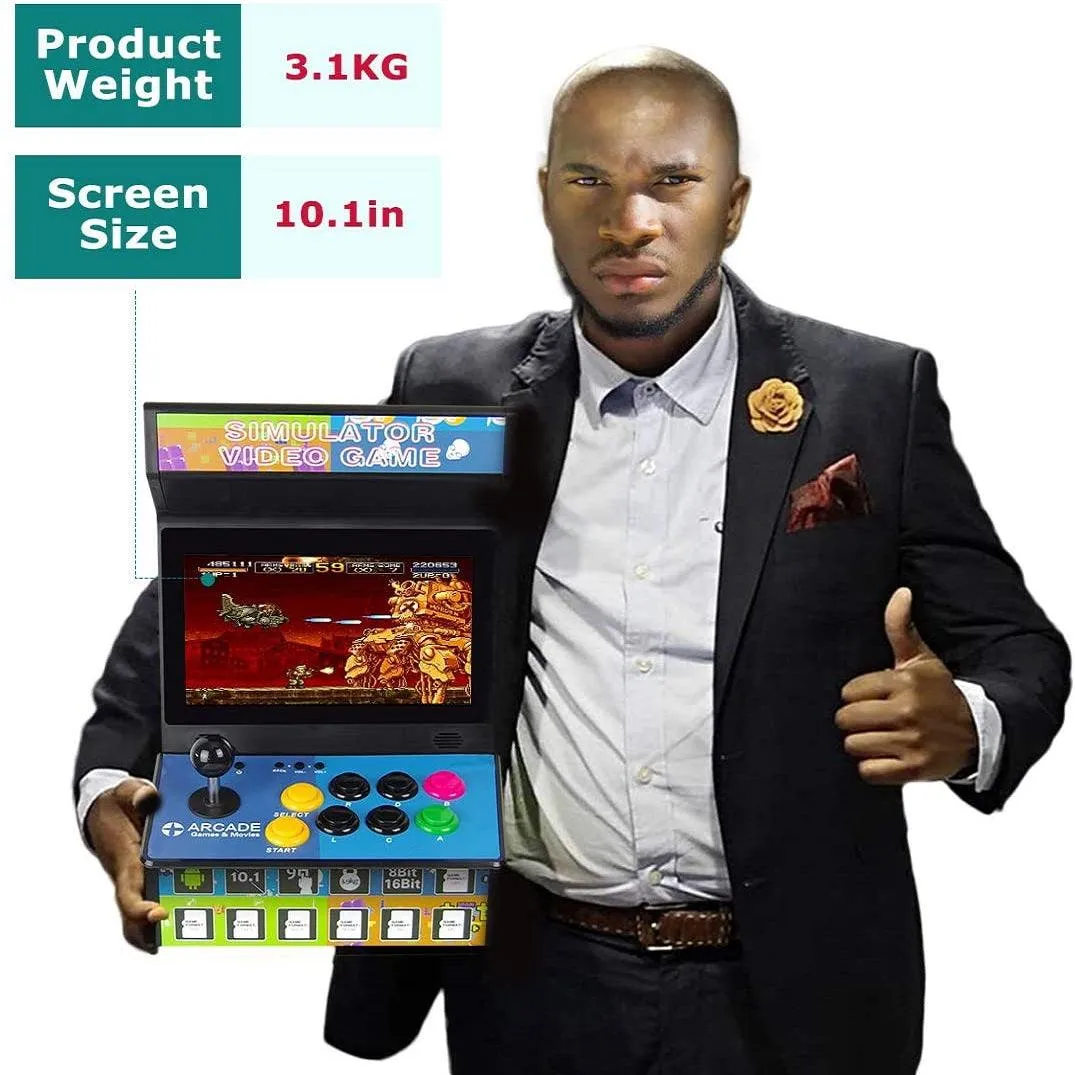 DOYO Arcade Machine: 10.1 Inch Android-Based Simulator, Rechargeable LCD Display, DIY Platform,Home arcade machine