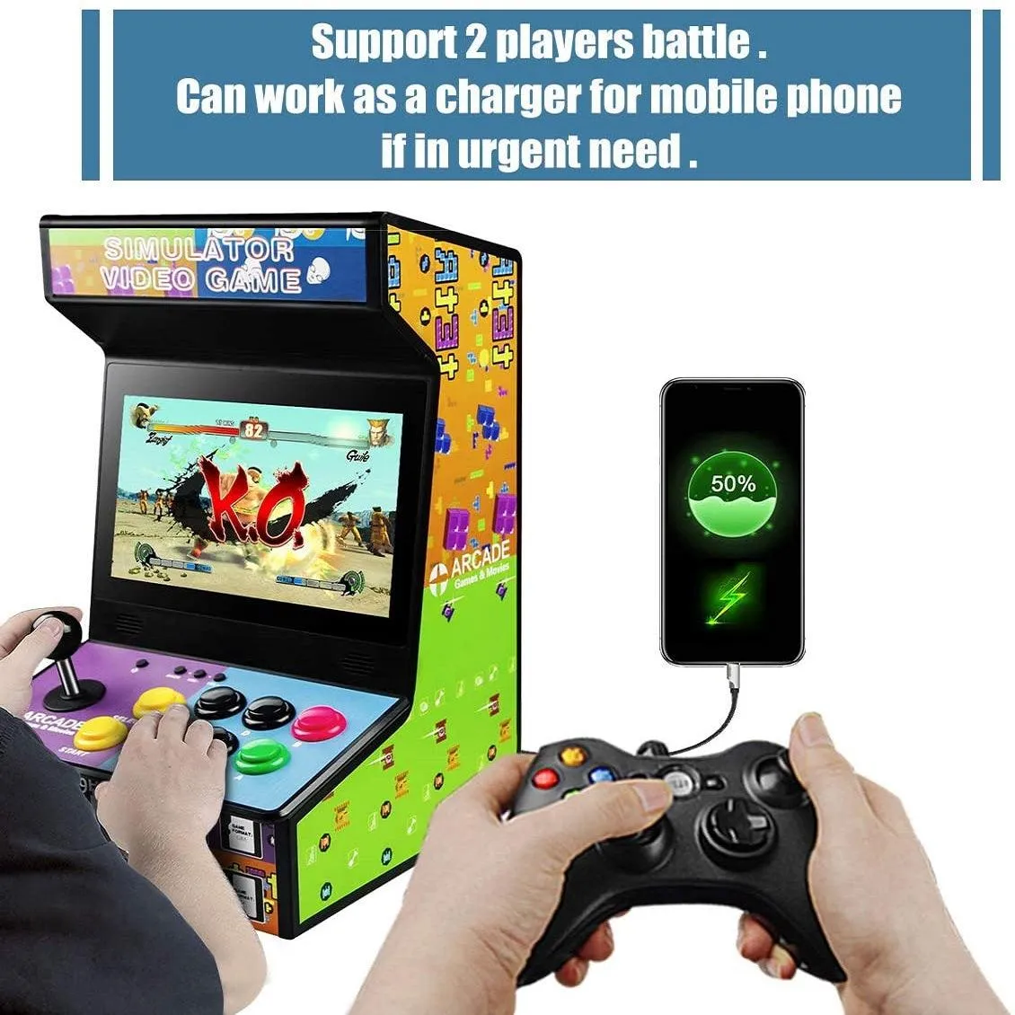 DOYO Arcade Machine: 10.1 Inch Android-Based Simulator, Rechargeable LCD Display, DIY Platform,Home arcade machine