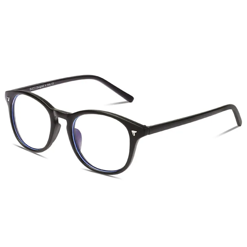 DUCO Blue Light Glasses Computer Gaming Glasses Retro Round Eyeglasses5206