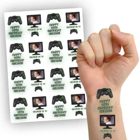 Gamer Personalised Temporary Tattoos - Pack of 16