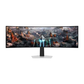 Gaming monitor Samsung Odyssey G9 G93SC, 49", DQHD, 5120 x 1440, 240 Hz, OLED, silver