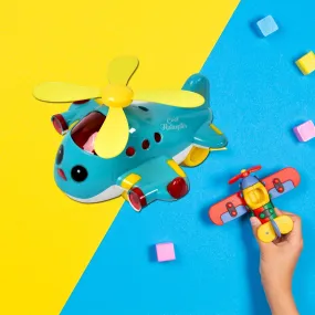 Helicopter Airplane Musical Toy Toddlers with Lights, Electronic Moving Cool Aeroplane, Baby Development Toys Plane for 6-18 Month Old Gift to Encourage Crawling