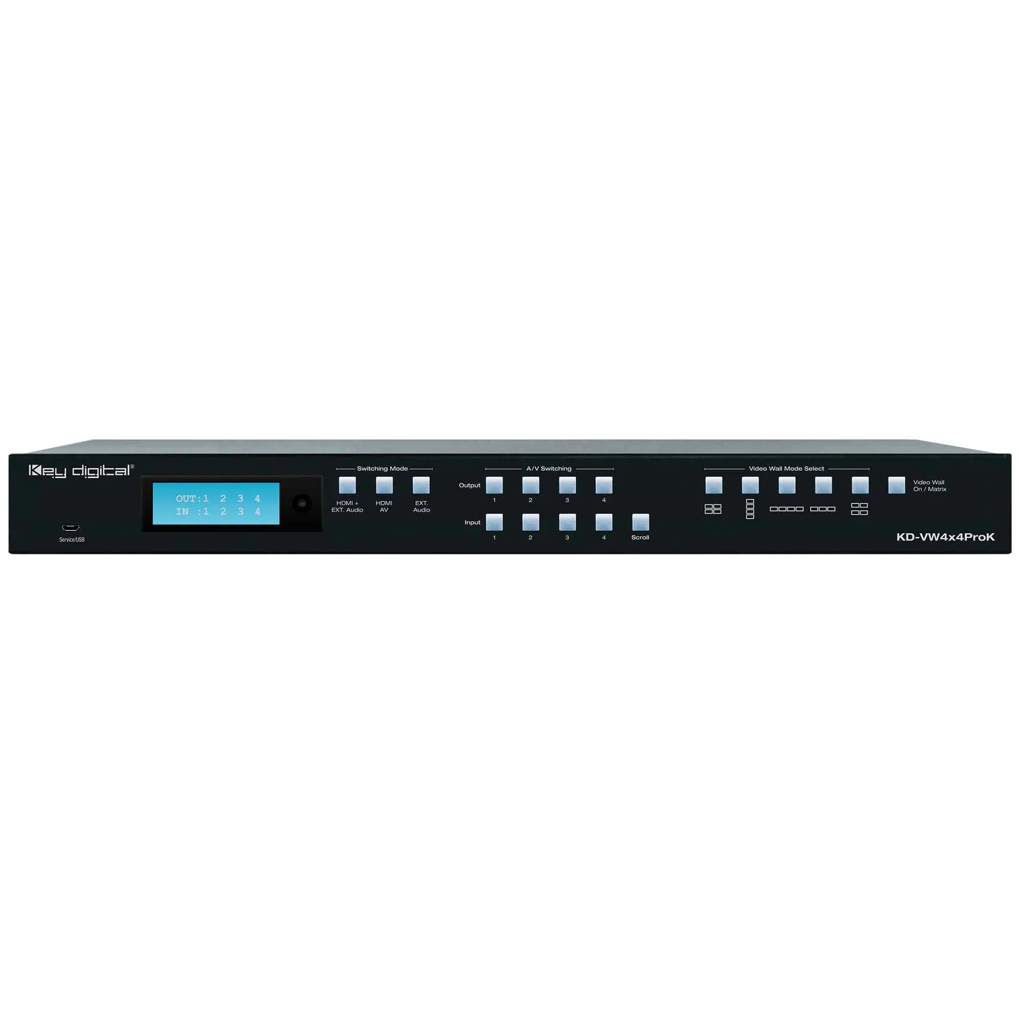 Key Digital KD-VW4x4ProK HDMI Video Wall Processor