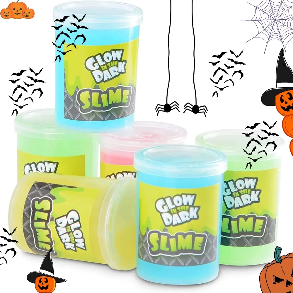 Kicko Glow in the Dark Slime Kit 24 Pack Neon Colors Party Favors for Kids