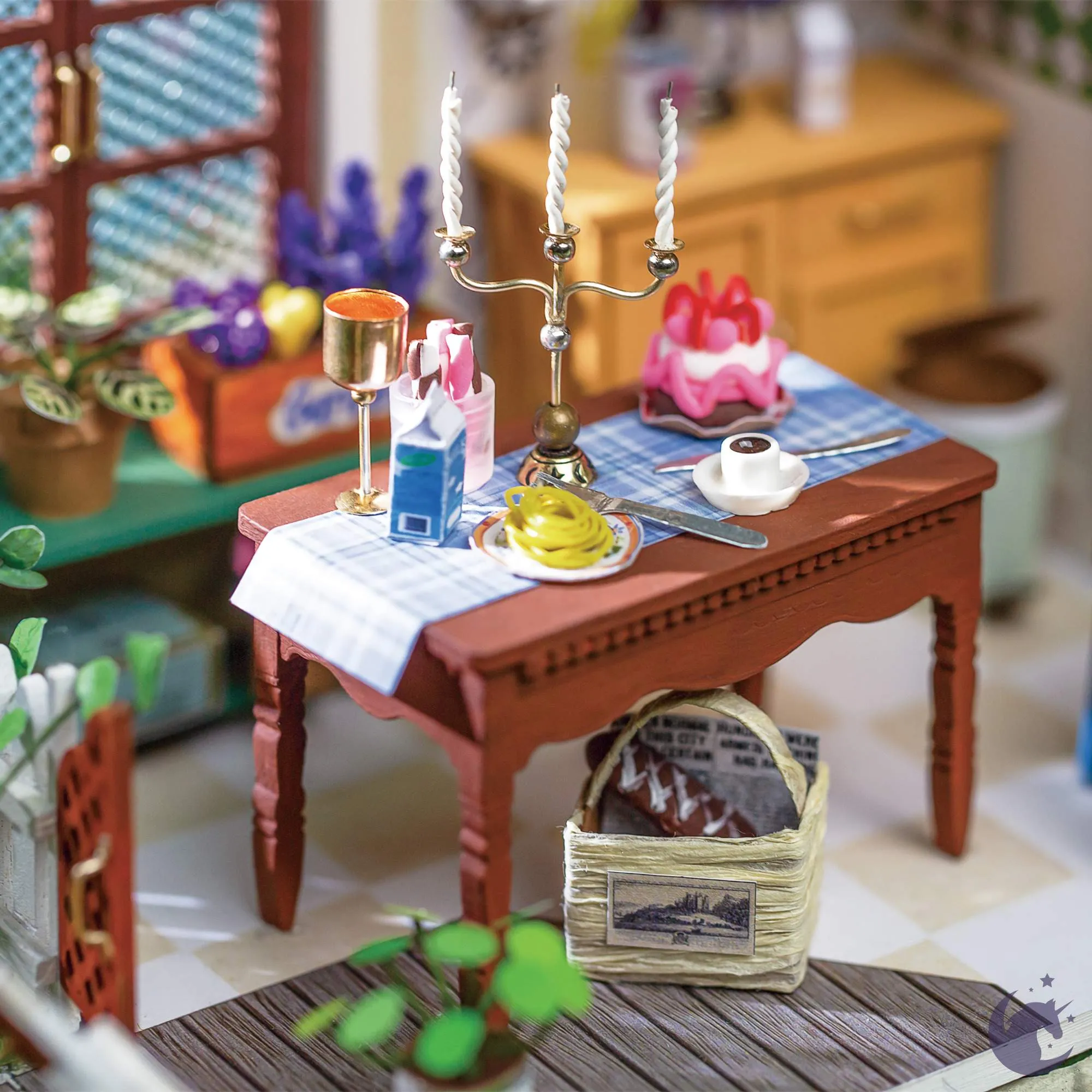 Mrs. Charlie's Dining Room | Robotime DGM09 DIY Dollhouse Miniatures Kit