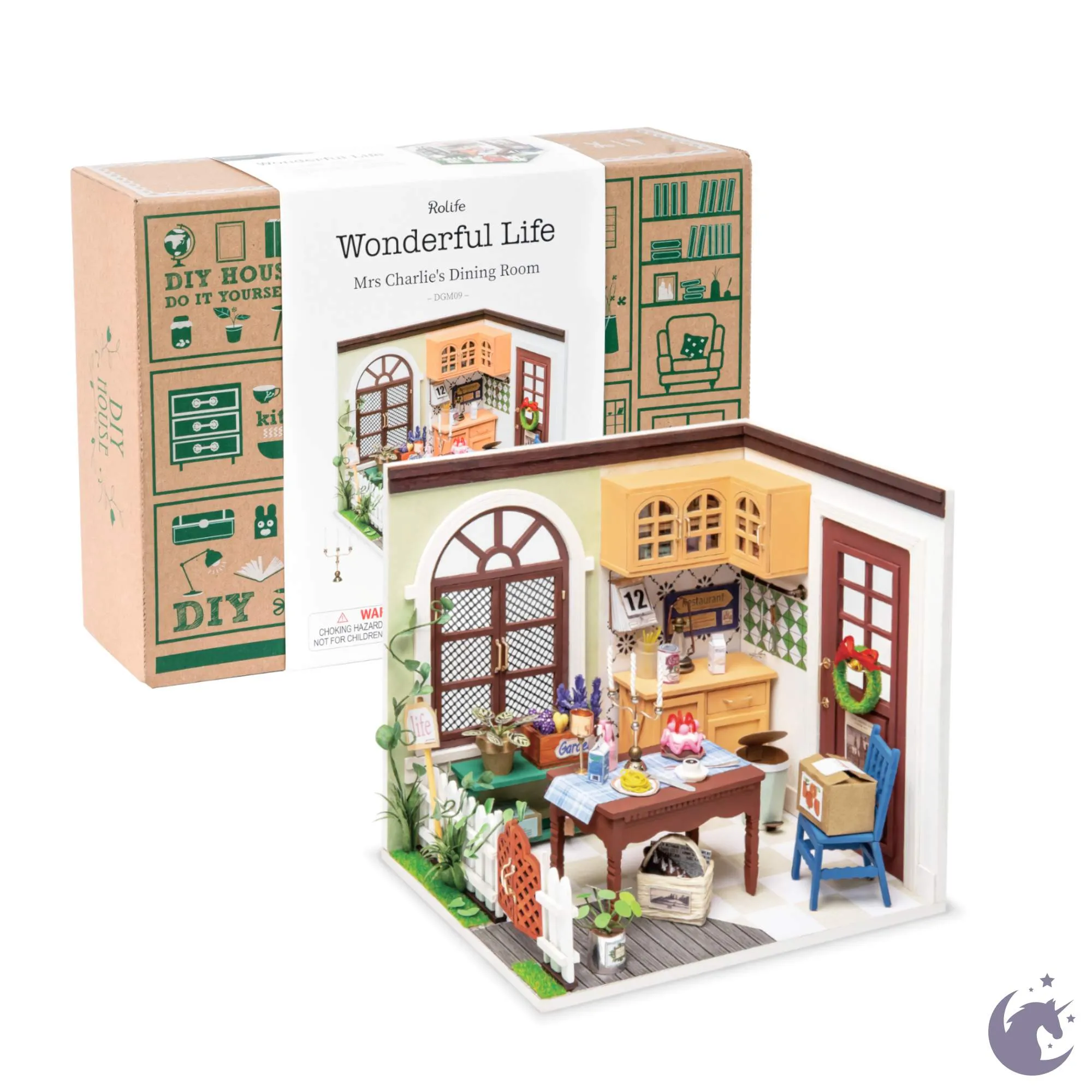 Mrs. Charlie's Dining Room | Robotime DGM09 DIY Dollhouse Miniatures Kit