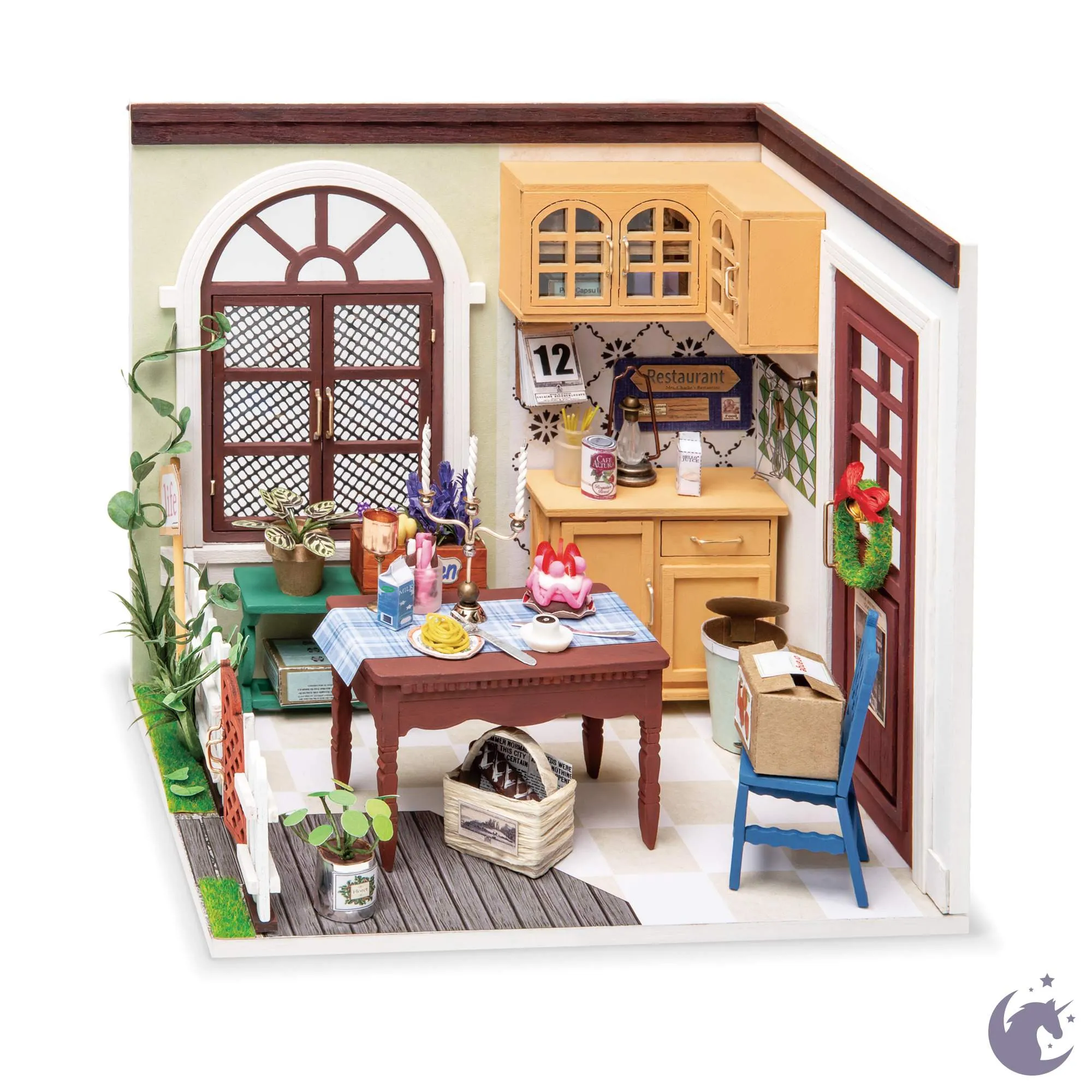 Mrs. Charlie's Dining Room | Robotime DGM09 DIY Dollhouse Miniatures Kit