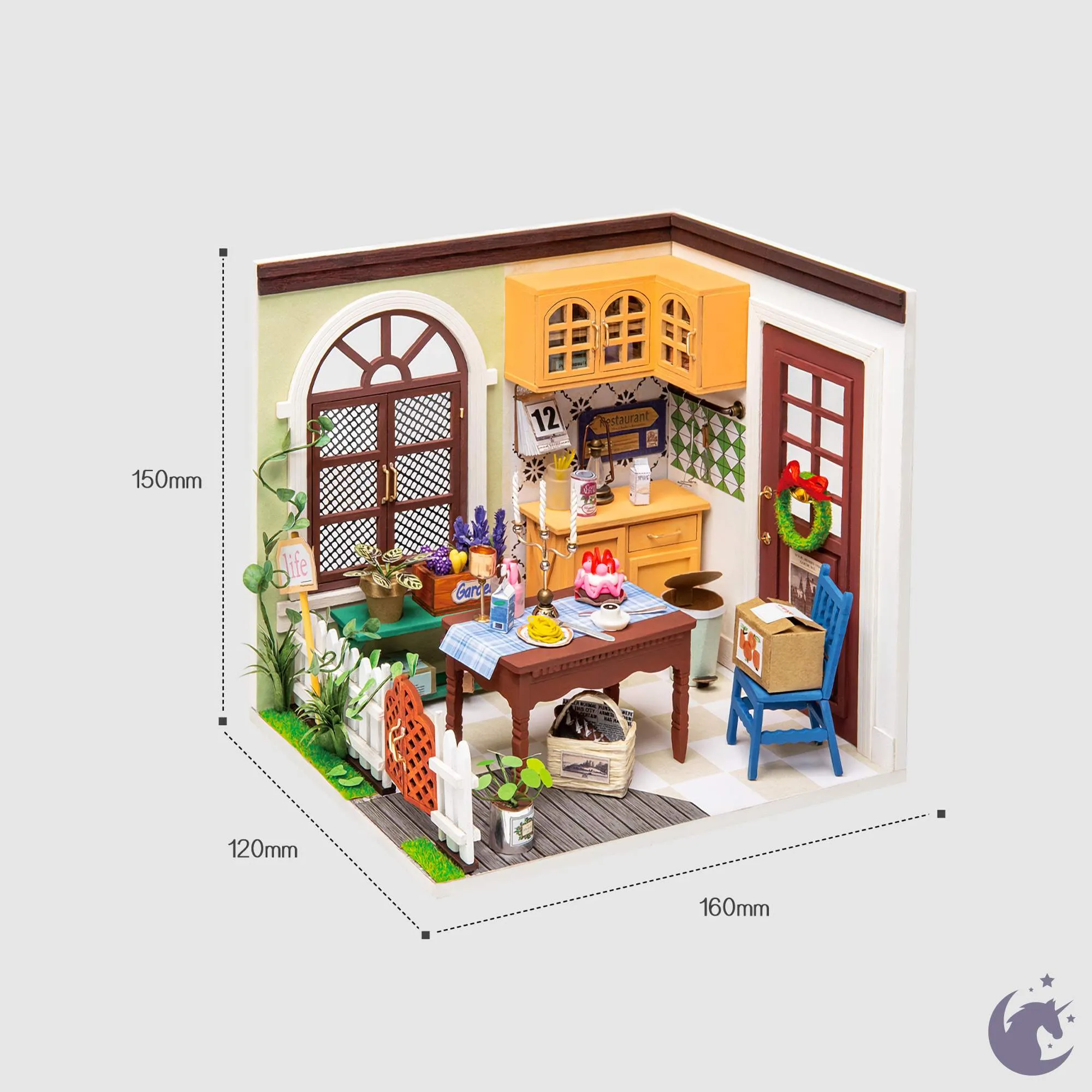 Mrs. Charlie's Dining Room | Robotime DGM09 DIY Dollhouse Miniatures Kit