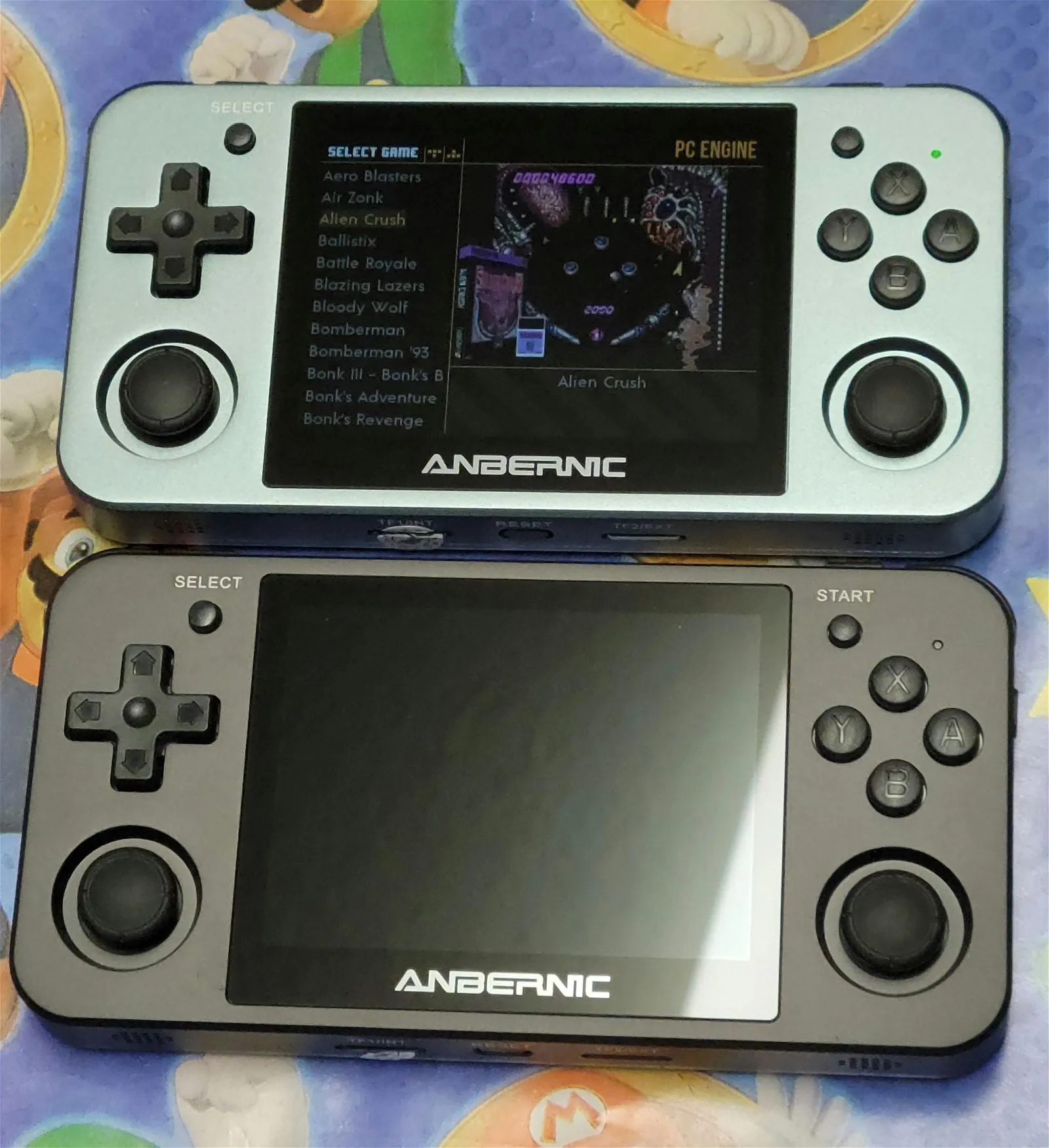 New custom OS Anbernic RG350M 128GB SD retro portable handheld gaming console, plug&play machined aluminum frame.