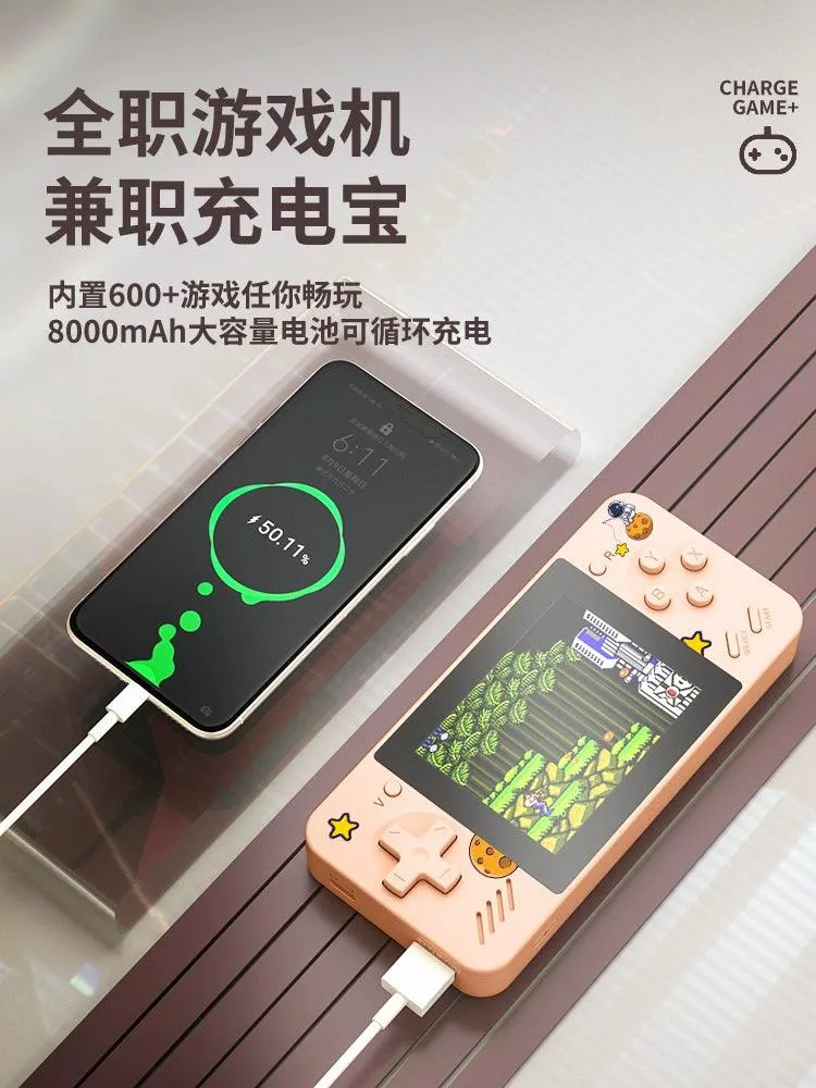 [Official Joint Name] 2024 New Arrival Game Console PSP Kids Sup Tetris Small Nostalgic Classic FC Connected TV for Boyfriend PSP Handheld Skate Board Machine Retro Power Bank Two-in-One