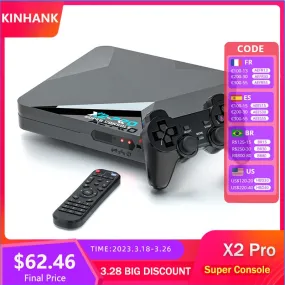 Retro Game Console Super Console X2 Pro For PS1/DC/SS/PSP Plug & Play Game Box Build-in 100,000 Classic Games Support TV System