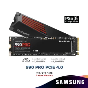 Samsung M.2 NVMe 990 PRO SSD (1TB/2TB/4TB)  MZ-V9P1T0BW MZ-V9P1T0CW MZ-V9P2T0BW