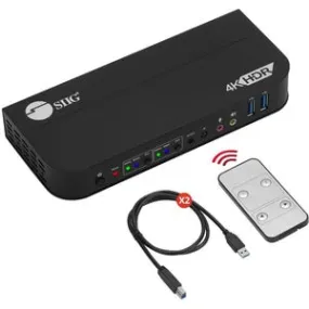 SIIG 2x1 HDMI 4K HDR KVM USB 3.0 Switch with Remote Control