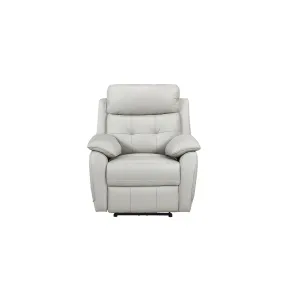 Silver Power Reclining Chair with USB Ports – 100% Leather & PVC Match