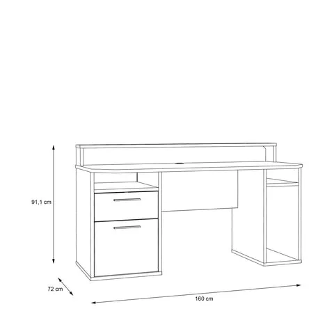 Tezaur Gaming Desk with Blue LED in White