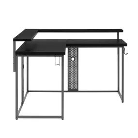 Vince L-Shape Gaming Desk - Grey/Charcoal