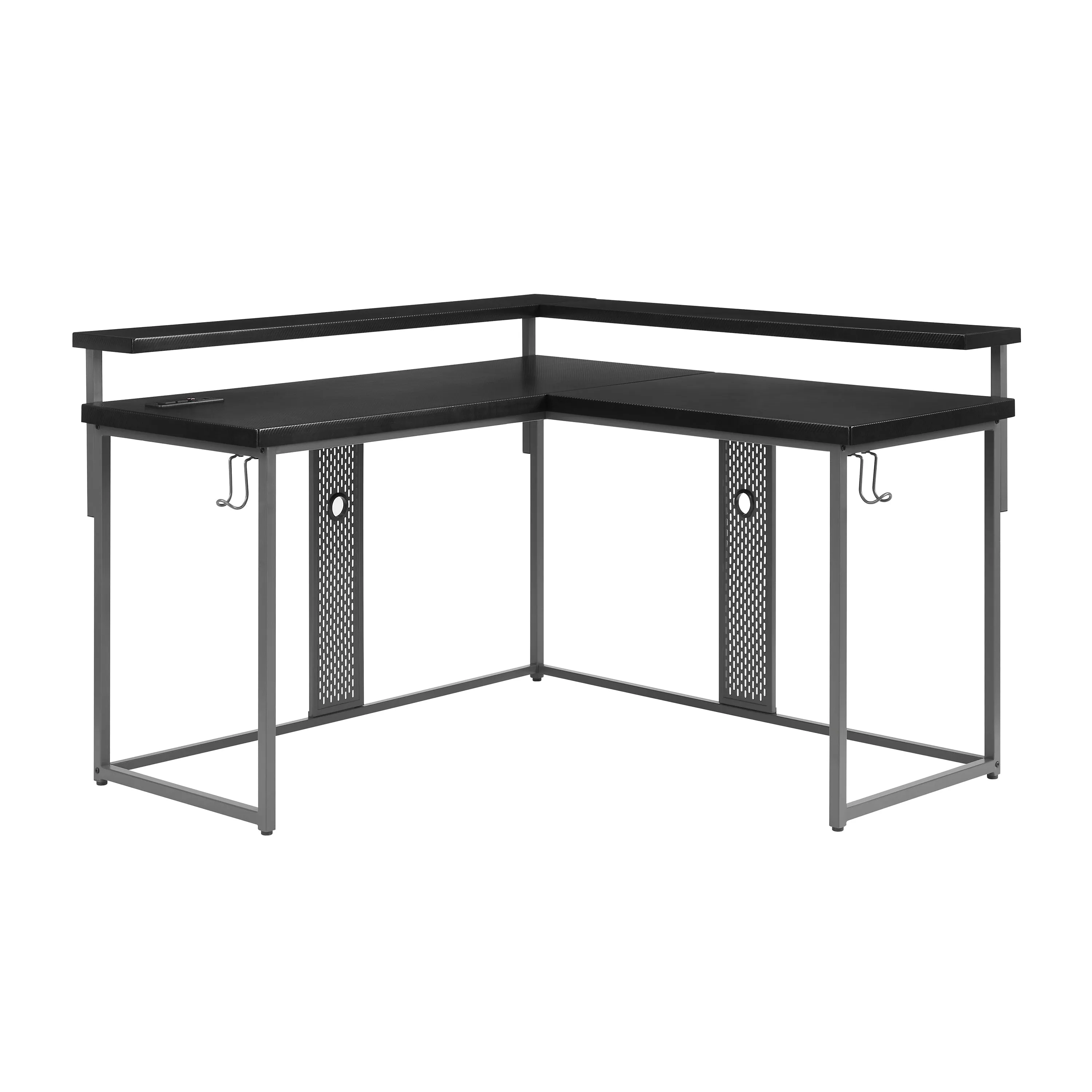 Vince L-Shape Gaming Desk - Grey/Charcoal