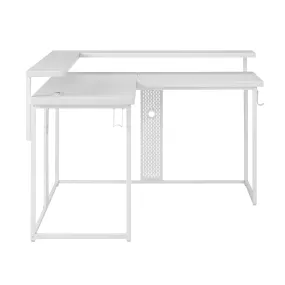 Vince L-Shape Gaming Desk - White