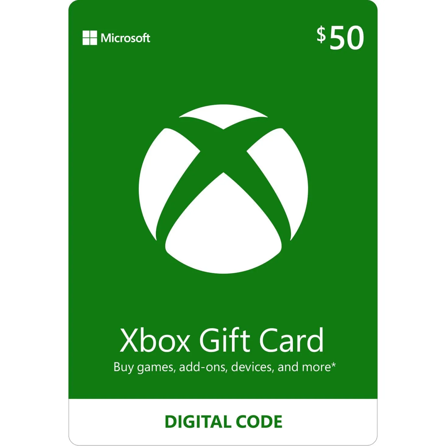 Xbox $50 Gift Card (Digital Download)