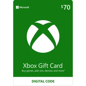 Xbox $70 Gift Card (Digital Download)